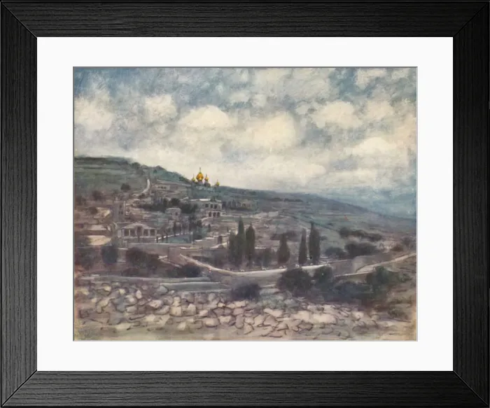 Framed Print : Mount of Olives, 1903. Artist: Mortimer L Menpes Framed Print : Mount of Olives, 1903. Artist: Mortimer L Menpes