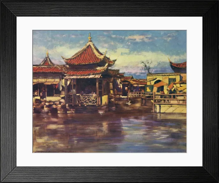Framed Print : A Tea House, Shanghai, 1903. Artist: Mortimer L Menpes Framed Print : A Tea House, Shanghai, 1903. Artist: Mortimer L Menpes