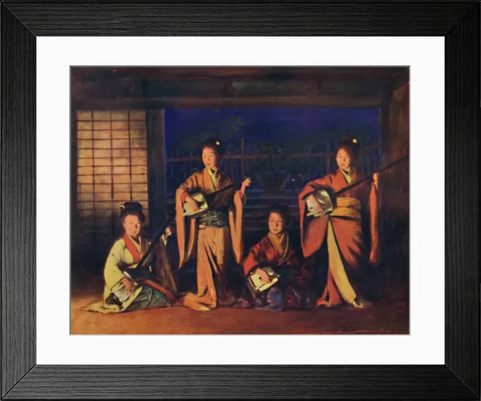 Framed Print : Geisha Girls, 1903. Artist: Mortimer L Menpes Framed Print : Geisha Girls, 1903. Artist: Mortimer L Menpes