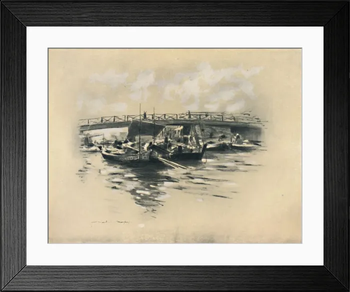 Framed Print : The Ogara River at Tokio, 1903. Artist: Mortimer L Menpes