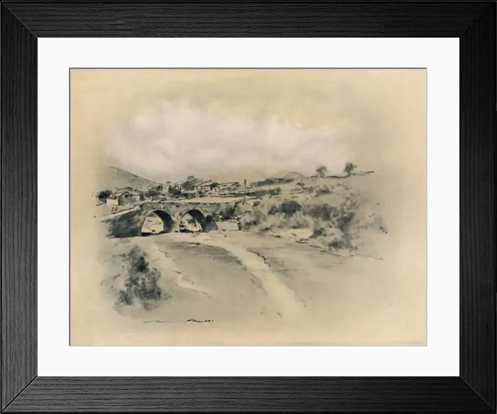 Framed Print : A Mexican Village, 1903. Artist: Mortimer L Menpes Framed Print : A Mexican Village, 1903. Artist: Mortimer L Menpes