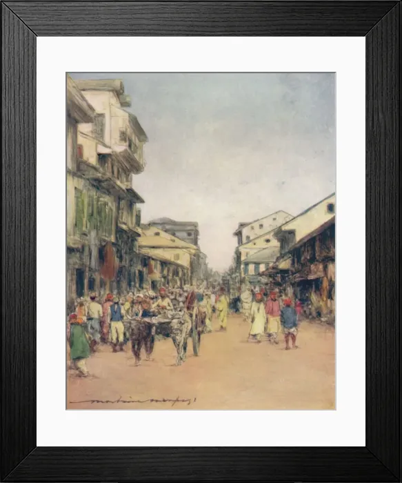 Framed Print : In the Streets of Delhi, 1905. Artist: Mortimer Luddington Menpes Framed Print : In the Streets of Delhi, 1905. Artist: Mortimer Luddington Menpes