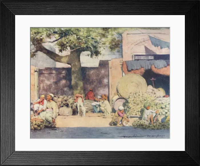 Framed Print : Fruit Stalls at Delhi, 1905. Artist: Mortimer Luddington Menpes Framed Print : Fruit Stalls at Delhi, 1905. Artist: Mortimer Luddington Menpes