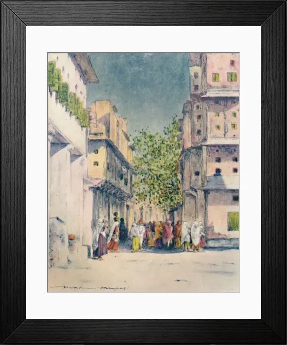 Framed Print : Through the Streets of Delhi, 1905. Artist: Mortimer Luddington Menpes Framed Print : Through the Streets of Delhi, 1905. Artist: Mortimer Luddington Menpes