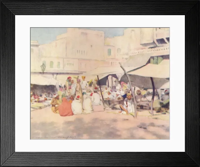 Framed Print : In the Market-place, Jeypore, 1905. Artist: Mortimer Luddington Menpes Framed Print : In the Market-place, Jeypore, 1905. Artist: Mortimer Luddington Menpes