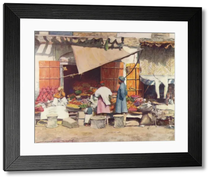 Framed Print : A Fruit Stall, 1905. Artist: Mortimer Luddington Menpes Framed Print : A Fruit Stall, 1905. Artist: Mortimer Luddington Menpes