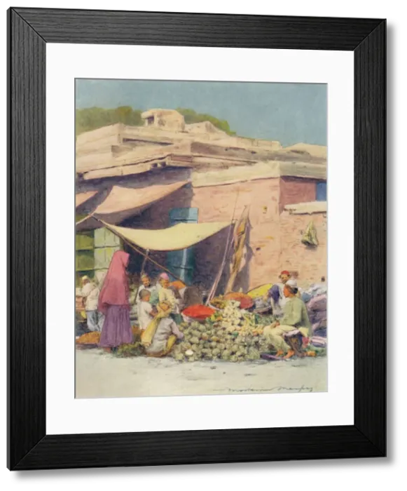 Framed Print : Vegetable Market, Delhi, 1905. Artist: Mortimer Luddington Menpes Framed Print : Vegetable Market, Delhi, 1905. Artist: Mortimer Luddington Menpes