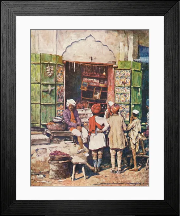 Framed Print : A Popular Stall, 1905. Artist: Mortimer Luddington Menpes Framed Print : A Popular Stall, 1905. Artist: Mortimer Luddington Menpes