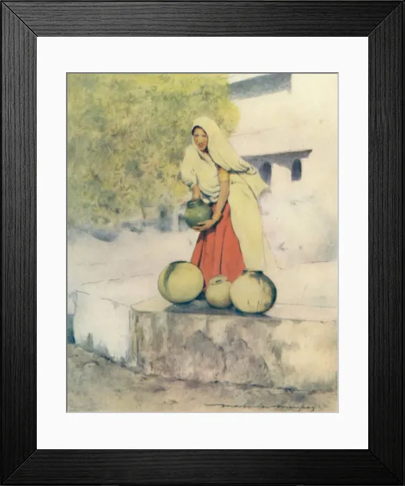 Framed Print : A Woman at the Well, Jeypore, 1905. Artist: Mortimer Luddington Menpes Framed Print : A Woman at the Well, Jeypore, 1905. Artist: Mortimer Luddington Menpes