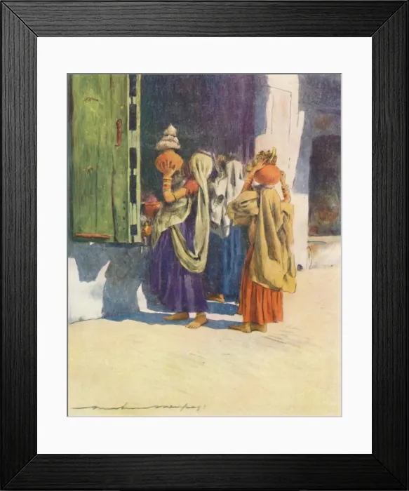 Framed Print : Water-carriers at Nutha, 1905. Artist: Mortimer Luddington Menpes Framed Print : Water-carriers at Nutha, 1905. Artist: Mortimer Luddington Menpes