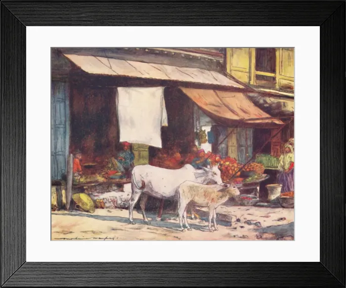 Framed Print : A Corner of the Fruit Market, Delhi, 1905. Artist: Mortimer Luddington Menpes Framed Print : A Corner of the Fruit Market, Delhi, 1905. Artist: Mortimer Luddington Menpes