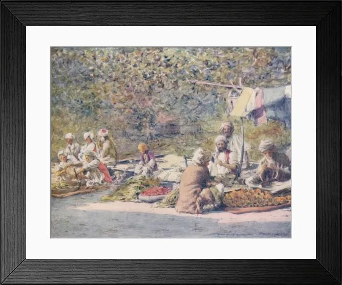 Framed Print : A Vegetable Market, Peshawur, 1905. Artist: Mortimer Luddington Menpes Framed Print : A Vegetable Market, Peshawur, 1905. Artist: Mortimer Luddington Menpes