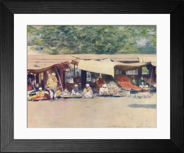 Framed Print : Market Day in Peshawur, 1905. Artist: Mortimer Luddington Menpes