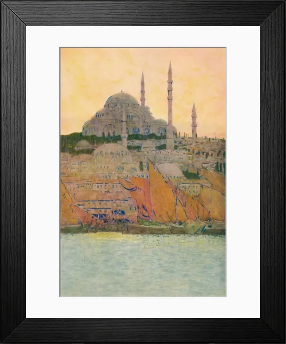 Framed Print : The Mosque of Suleiman at Constantinople, 1913. Artist: Jules Guerin Framed Print : The Mosque of Suleiman at Constantinople, 1913. Artist: Jules Guerin