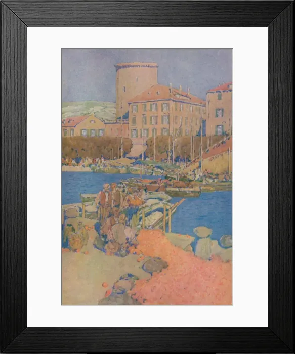 Framed Print : The Market-Place at Spalato, 1913. Artist: Jules Guerin Framed Print : The Market-Place at Spalato, 1913. Artist: Jules Guerin