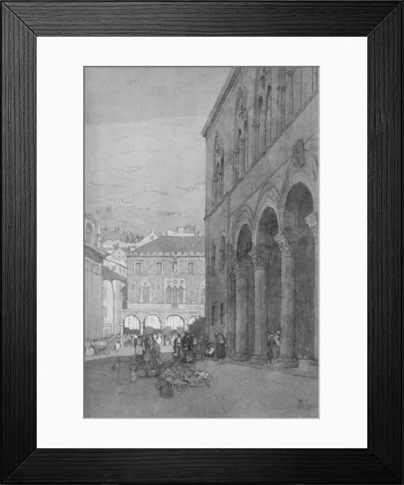 Framed Print : The Rectors Palace and the Public Square at Ragusa, 1913. Artist: Jules Guerin Framed Print : The Rectors Palace and the Public Square at Ragusa, 1913. Artist: Jules Guerin