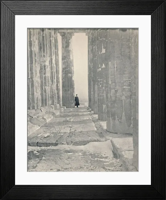 Framed Print : In the Portico of the Parthenon, 1913 Framed Print : In the Portico of the Parthenon, 1913