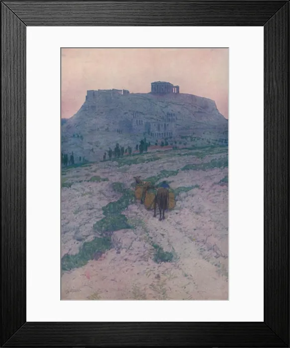Framed Print : The Acropolis at Athens, early morning, 1913. Artist: Jules Guerin Framed Print : The Acropolis at Athens, early morning, 1913. Artist: Jules Guerin