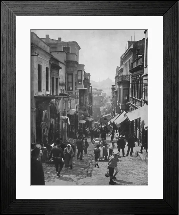 Framed Print : Looking down Step Street, Constantinople, 1913 Framed Print : Looking down Step Street, Constantinople, 1913