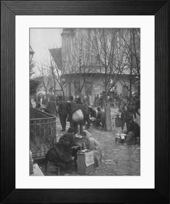Framed Print : Public Letter-writers in a Constantinople Street, 1913 Framed Print : Public Letter-writers in a Constantinople Street, 1913