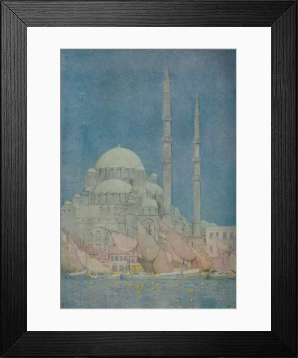 Framed Print : The Mosque of the Yeni-Valide-Jamissi, Constantinople, 1913. Artist: Jules Guerin
