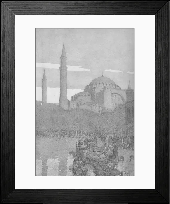 Framed Print : The Mosque of Santa Sophia, 1913. Artist: Jules Guerin Framed Print : The Mosque of Santa Sophia, 1913. Artist: Jules Guerin