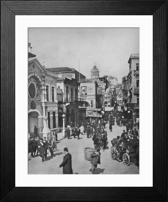 Framed Print : Street vista in Galata from end of bridge, Constantinople, 1913 Framed Print : Street vista in Galata from end of bridge, Constantinople, 1913