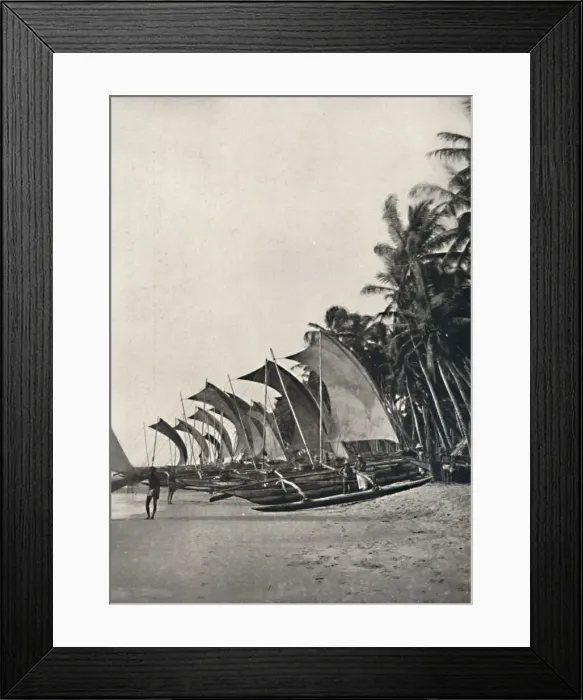 Framed Print : Ceylonesische Seefischerboote mit Ausleger, 1926 Framed Print : Ceylonesische Seefischerboote mit Ausleger, 1926