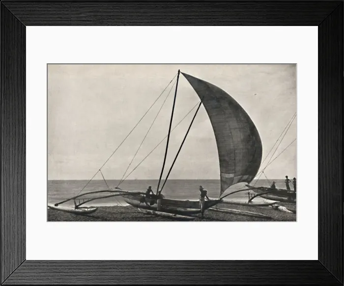 Framed Print : Ceylonesisches Seefischerboot mit Ausleger, 1926 Framed Print : Ceylonesisches Seefischerboot mit Ausleger, 1926