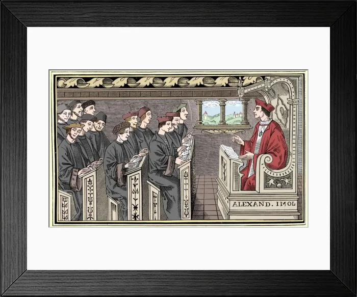 Framed Print : A schoolhouse, 16th century (1849) Framed Print : A schoolhouse, 16th century (1849)