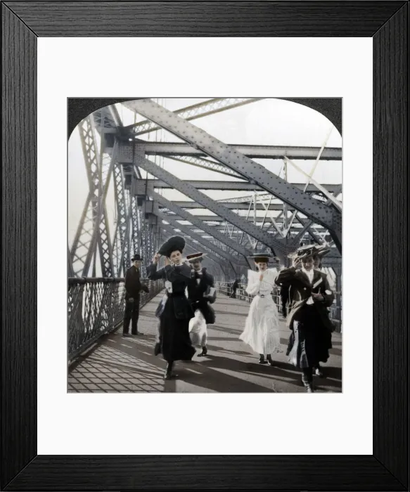 Framed Print : The promenade, Williamsburg Bridge, New York, USA, c1900s. Artist: Excelsior Stereoscopic Tours Framed Print : The promenade, Williamsburg Bridge, New York, USA, c1900s. Artist: Excelsior Stereoscopic Tours