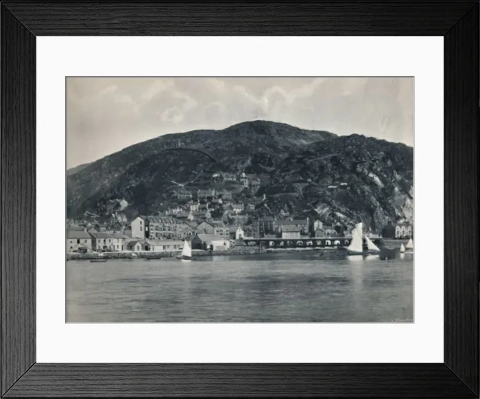 Framed Print : Barmouth - View from the Mawddach, Showing Heights, 1895 Framed Print : Barmouth - View from the Mawddach, Showing Heights, 1895