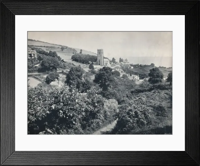 Framed Print : Minehead - View of the Village and Church, 1895 Framed Print : Minehead - View of the Village and Church, 1895