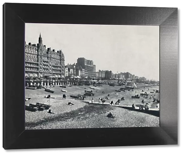Brighton - The Hotel Metropole and Beach, 1895