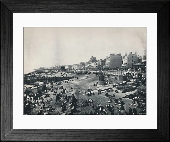 Framed Print : Brighton - A Long Stretch of the Beach, 1895 Framed Print : Brighton - A Long Stretch of the Beach, 1895