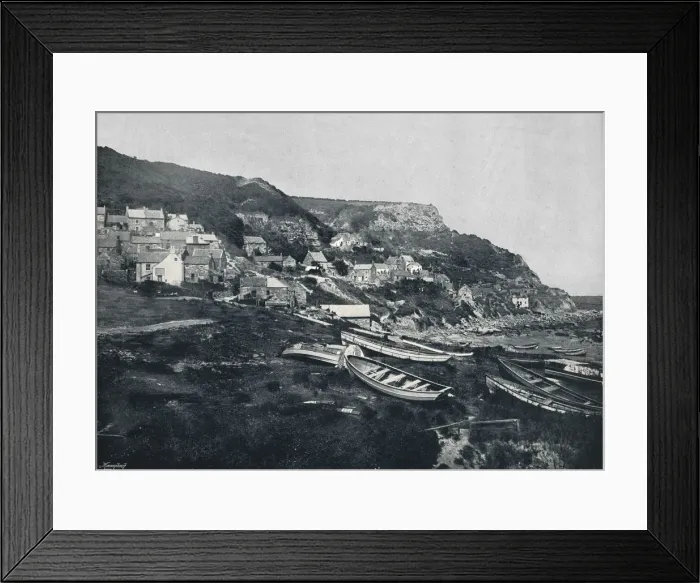 Framed Print : Runswick - The Village on the Cliffs, 1895 Framed Print : Runswick - The Village on the Cliffs, 1895