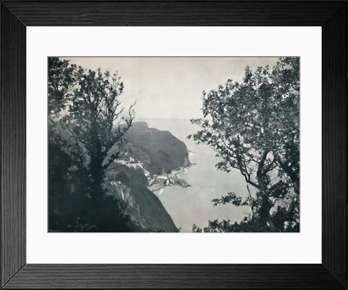 Framed Print : Clovelly - View from Hobby Drive, 1895 Framed Print : Clovelly - View from Hobby Drive, 1895