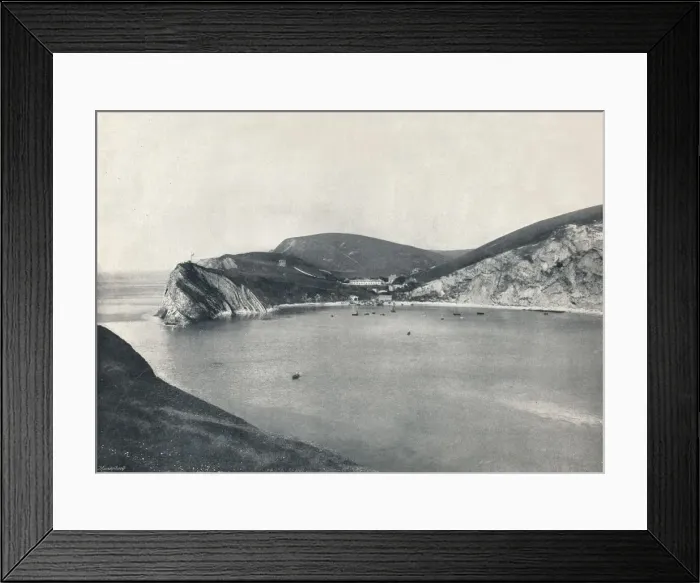 Framed Print : Lulworth - Lulworth Cove and Village, 1895 Framed Print : Lulworth - Lulworth Cove and Village, 1895