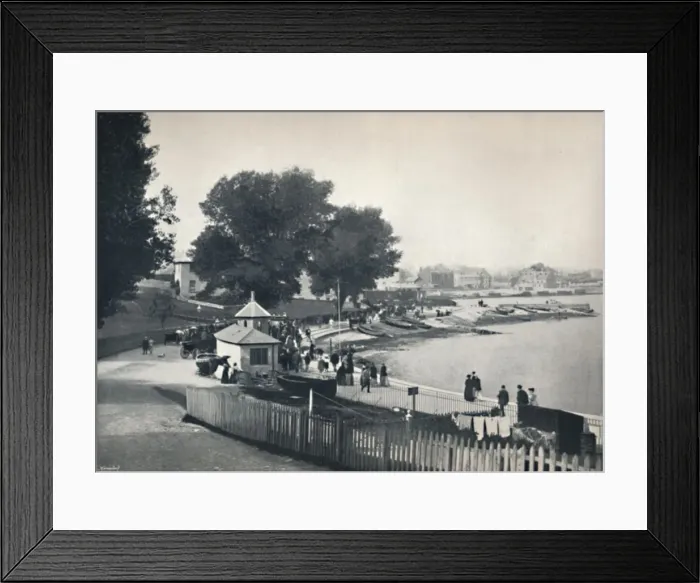 Framed Print : Swanage - View of the Town and the Sea, 1895 Framed Print : Swanage - View of the Town and the Sea, 1895