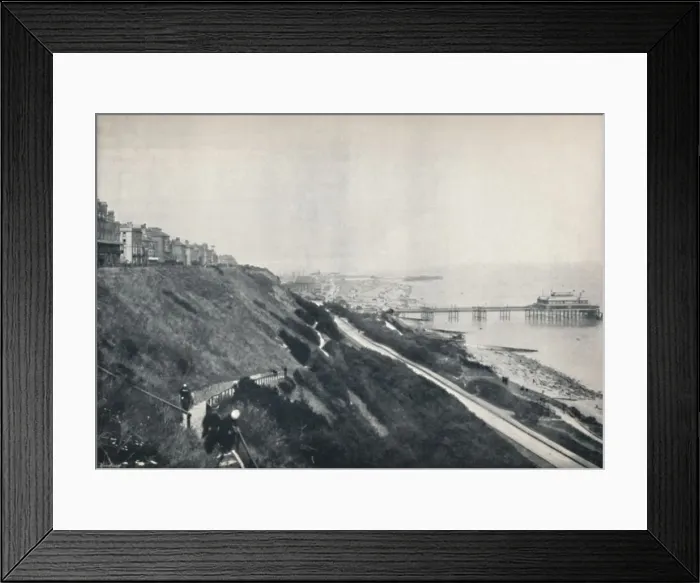 Framed Print : Folkestone - View Showing the Lees and the Pier, 1895 Framed Print : Folkestone - View Showing the Lees and the Pier, 1895