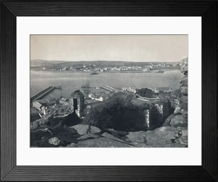 Framed Print : Marazion - General View, Showing Harbour, 1895 Framed Print : Marazion - General View, Showing Harbour, 1895