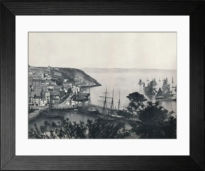 Framed Print : Brixham - The Lower Town, Showing Fishing Fleet, 1895 Framed Print : Brixham - The Lower Town, Showing Fishing Fleet, 1895