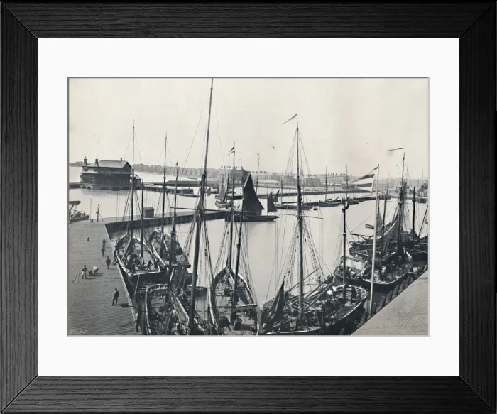 Framed Print : Lowestoft - The Harbour and Parade, 1895 Framed Print : Lowestoft - The Harbour and Parade, 1895