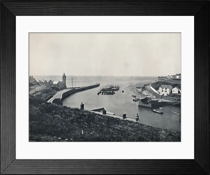 Framed Print : Porthleven - The Harbour and Look-Out, 1895 Framed Print : Porthleven - The Harbour and Look-Out, 1895