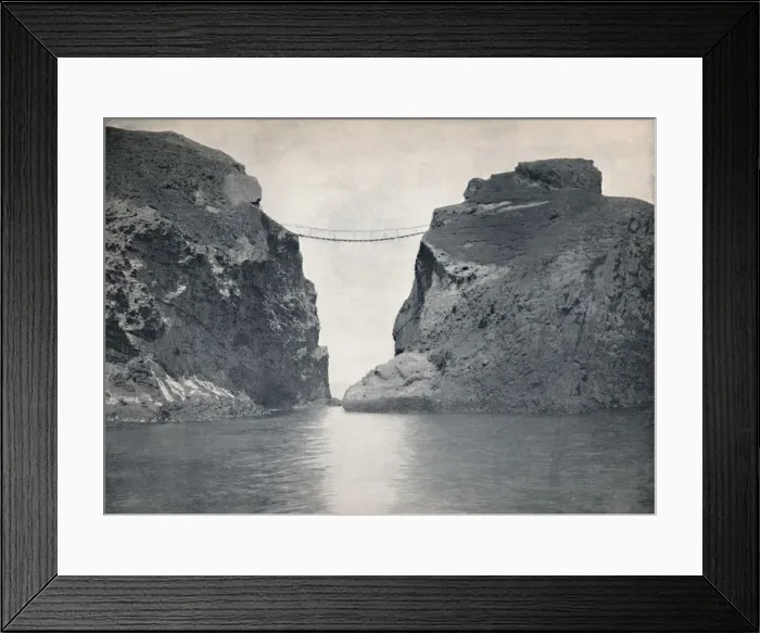 Framed Print : Carrick-A-Rede - The Rope Bridge Across the Chasm, 1895 Framed Print : Carrick-A-Rede - The Rope Bridge Across the Chasm, 1895