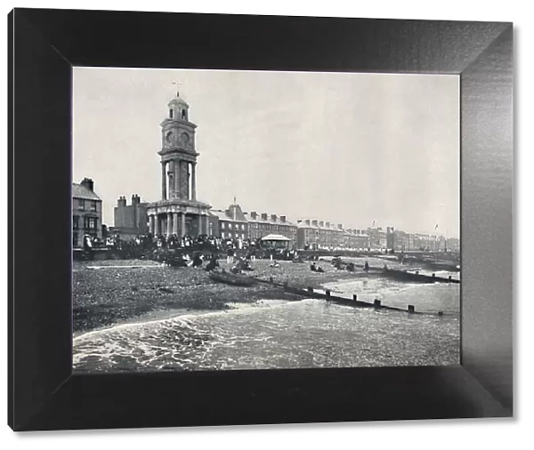 Herne Bay - The Front, Showing Clock Tower, 1895