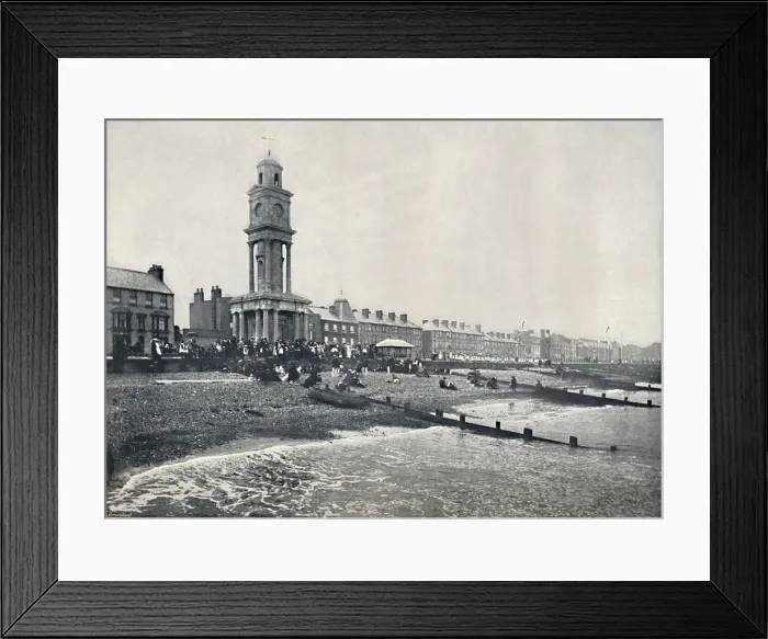 Framed Print : Herne Bay - The Front, Showing Clock Tower, 1895 Framed Print : Herne Bay - The Front, Showing Clock Tower, 1895