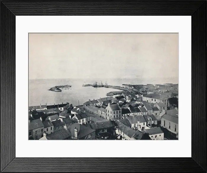 Framed Print : Donaghadee - View from the Church Tower, Showing Harbour, 1895 Framed Print : Donaghadee - View from the Church Tower, Showing Harbour, 1895