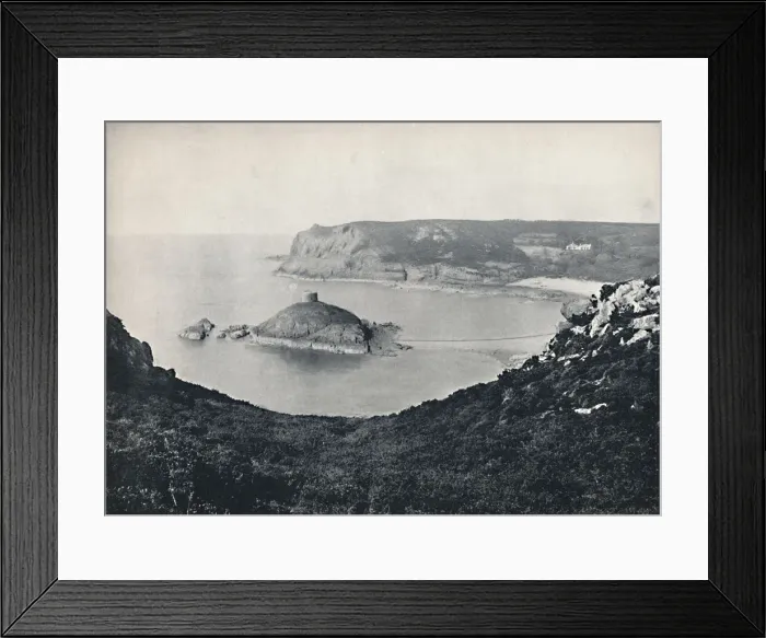 Framed Print : Jersey - Portelet Bay and Janvrin Island, 1895 Framed Print : Jersey - Portelet Bay and Janvrin Island, 1895
