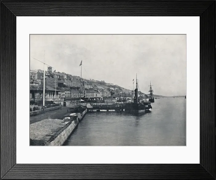 Framed Print : Queenstown - Looking Along the Shore, 1895 Framed Print : Queenstown - Looking Along the Shore, 1895